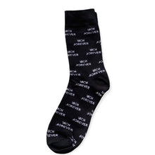 Load image into Gallery viewer, ALL OVER "RICH FOREVER" BLACK SOCKS