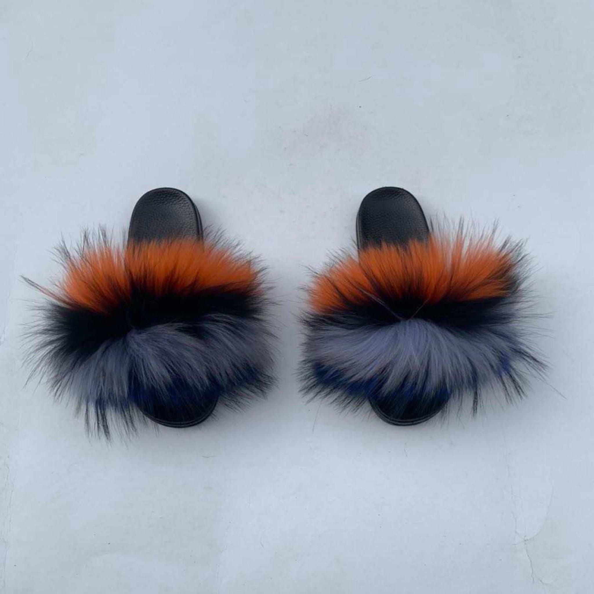 Fashion raccoon fur for slides