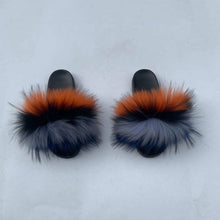 Load image into Gallery viewer, MULTI-COLOR WOMEN'S RACCOON FUR SLIDES - RFNYC