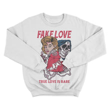 Load image into Gallery viewer, "FAKE LOVE" CREWNECK IN WHITE