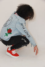 Load image into Gallery viewer, "FEARLESS" GAME OVER JEAN JACKET