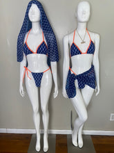 Load image into Gallery viewer, 3 Piece Bikini in Blue & Orange