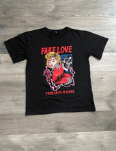 Load image into Gallery viewer, "Fake Love" Black tee
