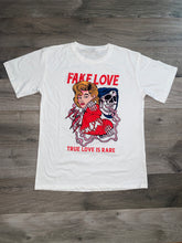 Load image into Gallery viewer, "Fake Love" White tee