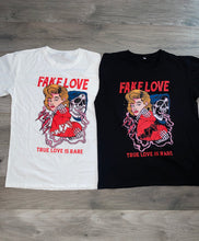 Load image into Gallery viewer, "Fake Love" White tee