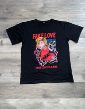 Load image into Gallery viewer, "Fake Love" Black tee