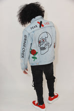 Load image into Gallery viewer, "FEARLESS" GAME OVER JEAN JACKET
