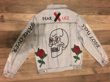 Load image into Gallery viewer, "FEARLESS" GAME OVER JEAN JACKET