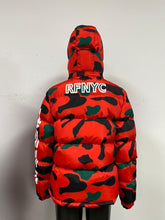 Load image into Gallery viewer, ORANGE CAMO BUBBLE JACKET