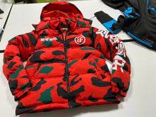 Load image into Gallery viewer, ORANGE CAMO BUBBLE JACKET