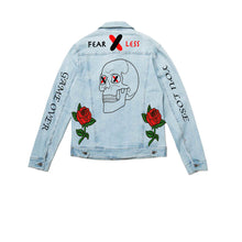 Load image into Gallery viewer, "FEARLESS" GAME OVER JEAN JACKET