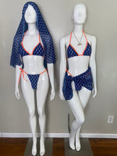 Load image into Gallery viewer, 3 Piece Bikini in Blue & Orange