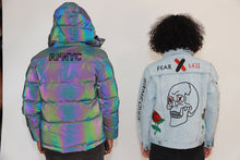 Load image into Gallery viewer, "FEARLESS" GAME OVER JEAN JACKET