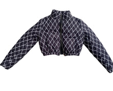 Load image into Gallery viewer, "Black RF Logo" Crop bubble coat