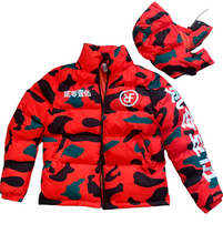 Load image into Gallery viewer, ORANGE CAMO BUBBLE JACKET