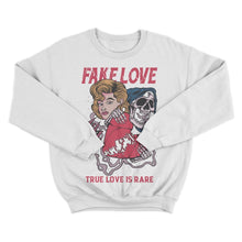 Load image into Gallery viewer, &quot;FAKE LOVE&quot; CREWNECK IN WHITE

