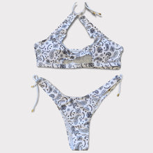 Load image into Gallery viewer, White Bandana Design Bathing Suit
