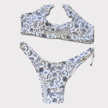 Load image into Gallery viewer, White Bandana Design Bathing Suit
