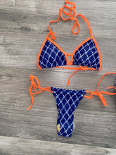 Load image into Gallery viewer, 3 Piece Bikini in Blue &amp; Orange
