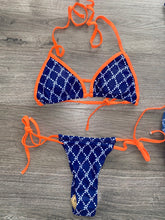Load image into Gallery viewer, 3 Piece Bikini in Blue &amp; Orange
