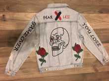 Load image into Gallery viewer, &quot;FEARLESS&quot; GAME OVER JEAN JACKET

