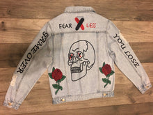 Load image into Gallery viewer, &quot;FEARLESS&quot; GAME OVER JEAN JACKET
