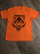 Load image into Gallery viewer, “STAY HUNGRY” ORANGE PRINT T-SHIRT
